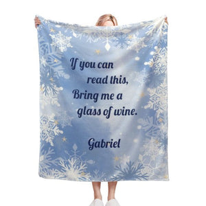 Personalized "Bring Me a Glass of Wine" Blanket | Custom Name | Pink or Blue