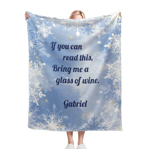 Personalized "Bring Me a Glass of Wine" Blanket | Custom Name | Pink or Blue