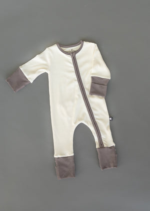 Oatmeal Ribbed Romper