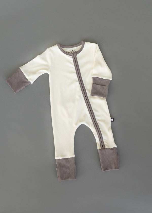 Oatmeal Ribbed Romper