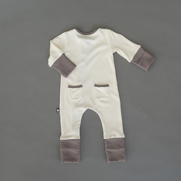 Oatmeal Ribbed Romper