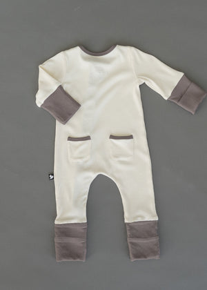 Oatmeal Ribbed Romper