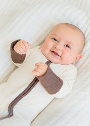 Oatmeal Ribbed Romper