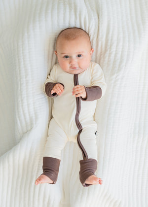 Oatmeal Ribbed Romper