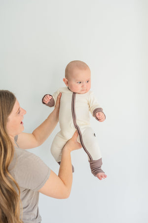 Oatmeal Ribbed Romper