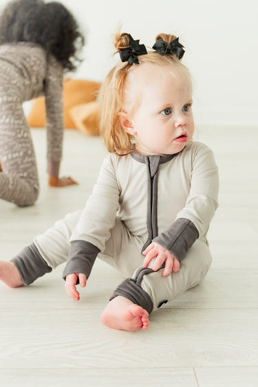 Gray baby romper for comfort and style, perfect for everyday wear.