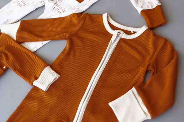 Rust Ribbed Romper