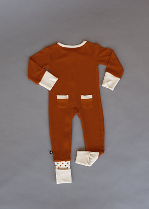 Rust Ribbed Romper