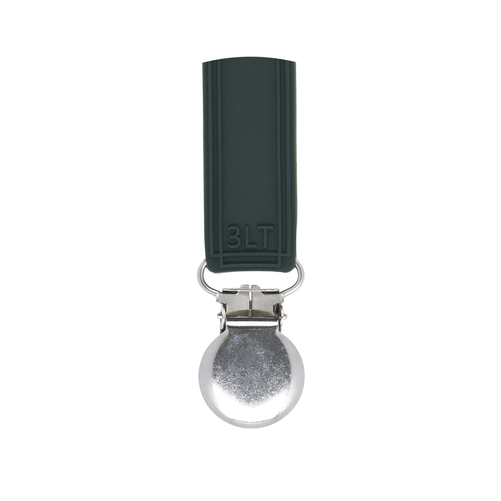 Classic Hunter Green All Silicone One Piece Pacifier Clip