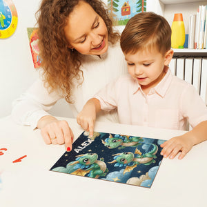 Cool Dragons Personalized Wooden Puzzle | 60 Pieces | 15x20cm