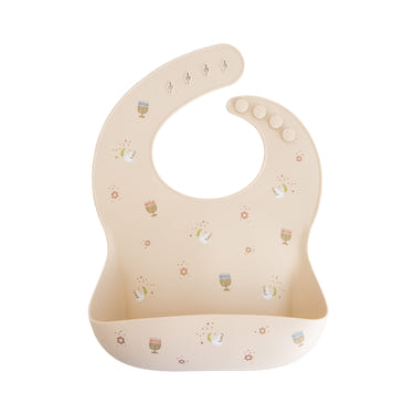 Mushie Silicone Baby Bib Adjustable Neck Strap Deep Pocket