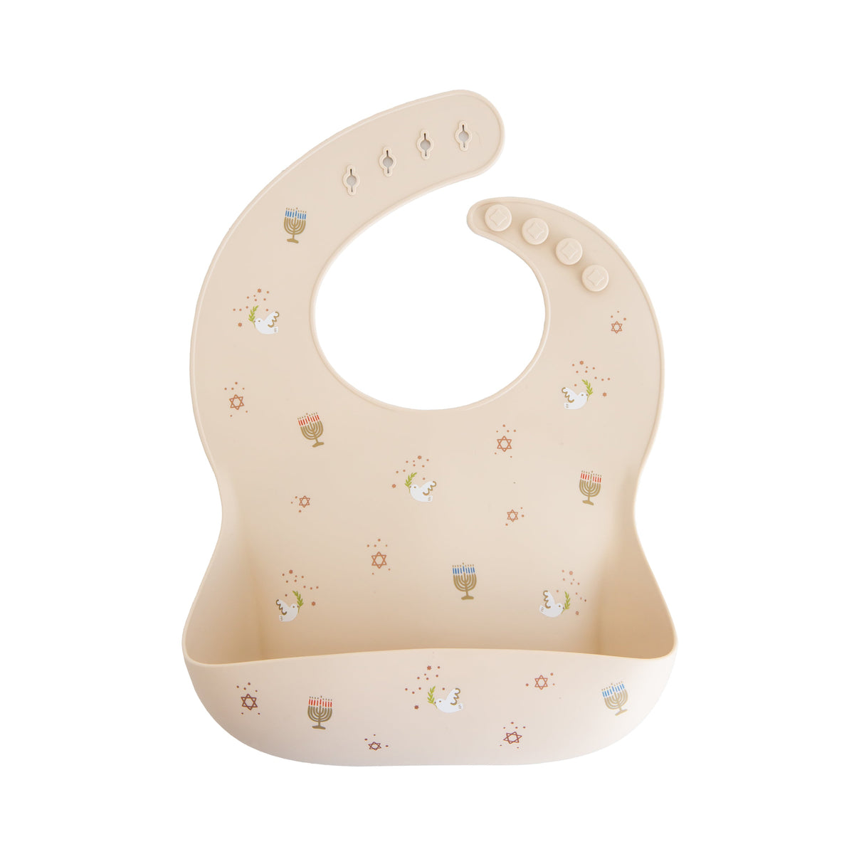Silicone Bib Adjustable Neck Strap Deep Pocket