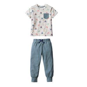 jogger set - casco bay harbor blue stripe