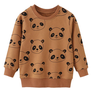 2-7Y Toddler Kids Sweatshirts Clothes Autumn Tops Rainbow Panda Car Pineapple Styles
