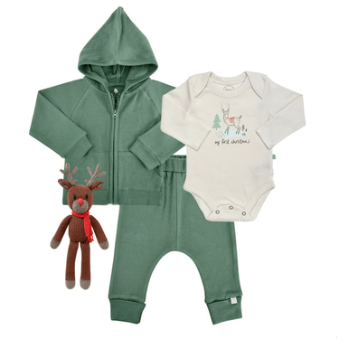 "My First Christmas Deer 4pc gift set for babies - perfect holiday present."