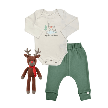 "My First Christmas Deer 3pc gift set for babies - perfect holiday present."