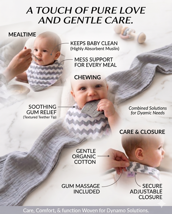 Healthy Horizons Reversible Bib with Silicone Teether