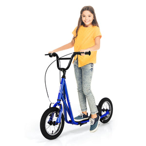 Height Adjustable Kid Kick Scooter with 12 Inch Air Filled Wheel for Kids