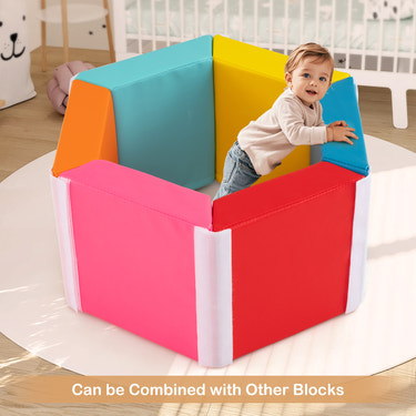 Hexagon Kids Ball Pit Foam Climbing Exercise Mat with Detachable PU Covers