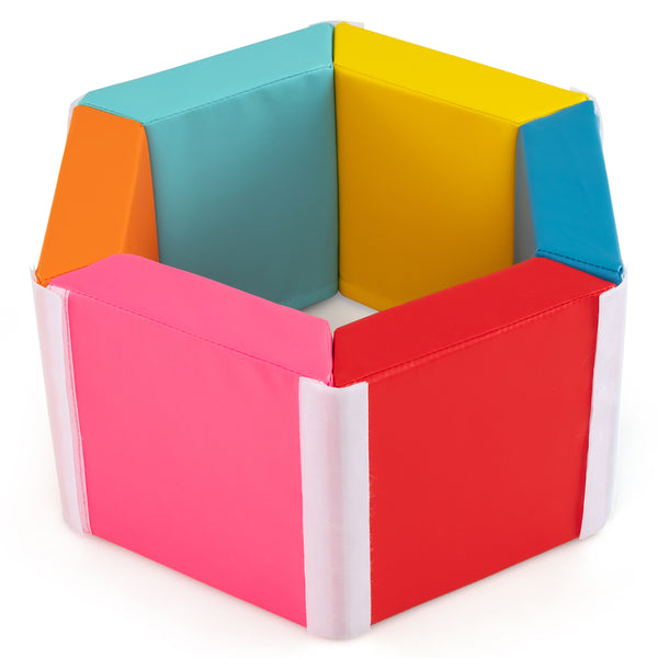 Hexagon Kids Ball Pit Foam Climbing Exercise Mat with Detachable PU Covers