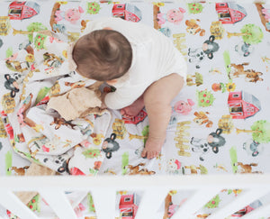 Fitted Crib Sheet - Farm Animals