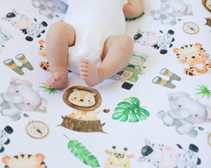 Fitted Crib Sheet - Safari