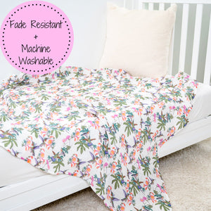 LollyBanks Muslin Swaddle Blankets, 100% Cotton Baby Blanket, 47"x 47" Newborn Swaddle Blanket, (Hummingbird Pattern)