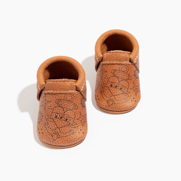I Heart Dad City Baby Shoe - adorable city mocc for infants, perfect for stylish little ones.
