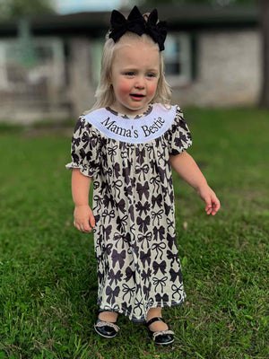 Smocked bows mamas bestie Dress