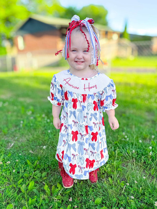 Smocked American honey bows Dress