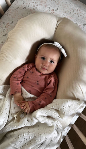 Oat Ribbed Baby Lounger Cover