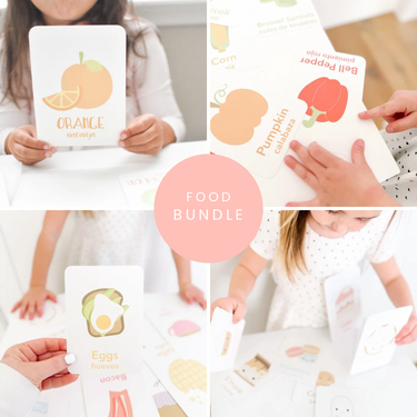 "Food Flashcards Bundle for babies, promoting early learning and sensory play through engaging visuals."
