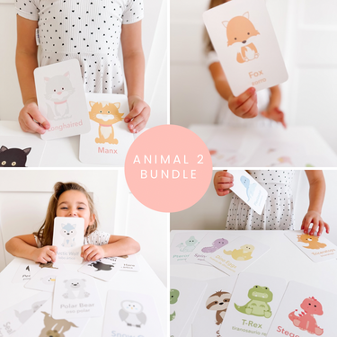 Animal 2 Flashcards Bundle for babies - engaging learning puzzles and creative activities for early development.