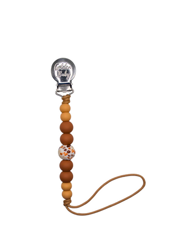 Strand Clip in Autumn Blossom design - stylish pacifier clip for babies.