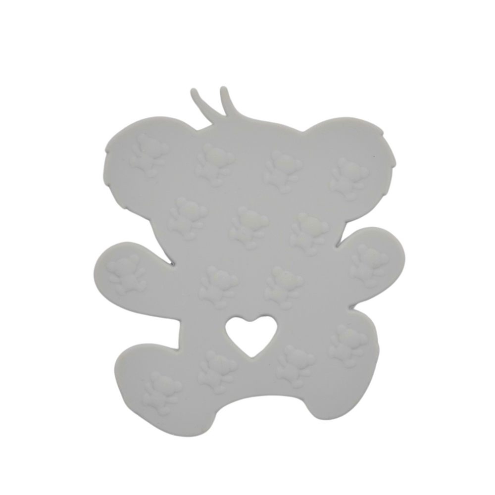 Gray Bear Teether Set for babies - soft, safe, and perfect for soothing gums.