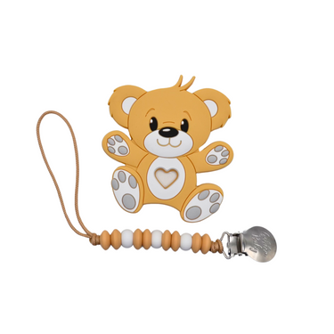 Brown bear teether set for babies, perfect for soothing gums and promoting healthy teething.