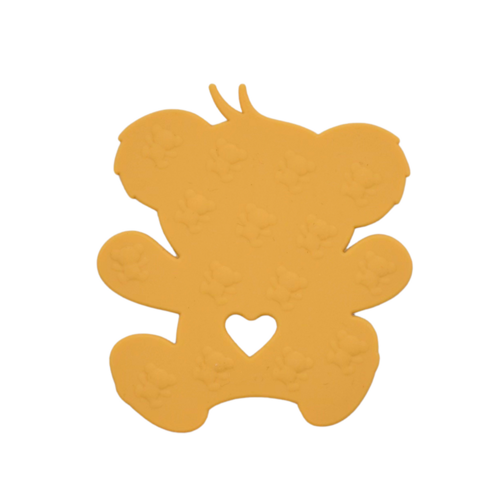 Brown bear teether set for babies, perfect for soothing gums and promoting healthy teething.