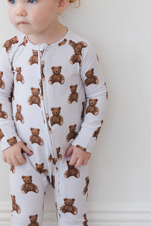 Cozy Bear Zippy zip pajamas for babies, featuring a cute bear design in a comfortable fit.