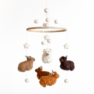 Felt Baby Mobile - Highland Cow