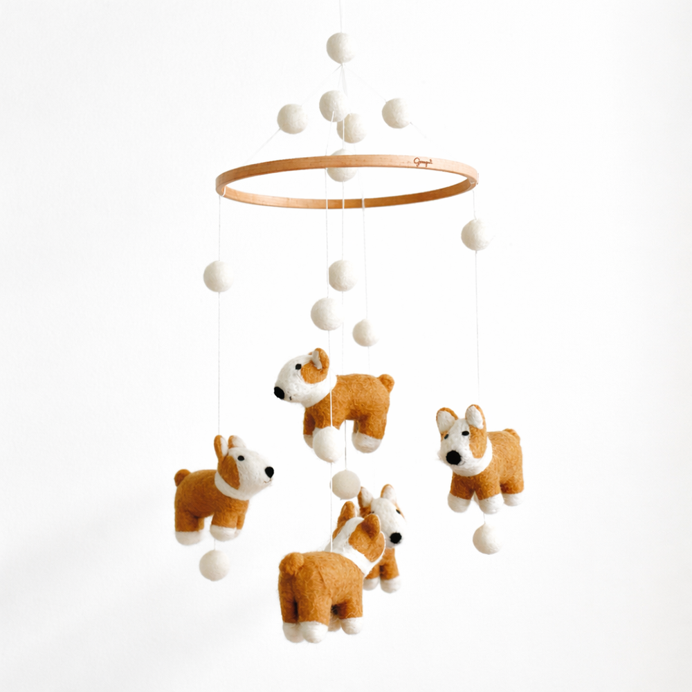 Felt Corgi Dog Baby Mobile