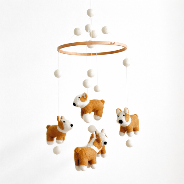 Felt Corgi Dog Baby Mobile