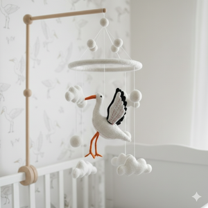 Felt Baby Mobile - Stork
