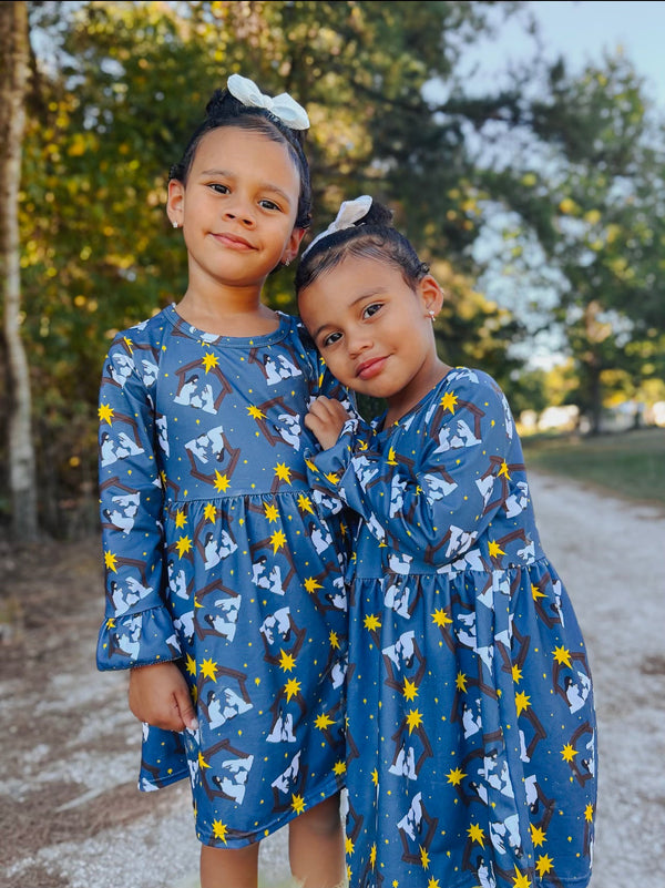 Nativity bell sleeve dress