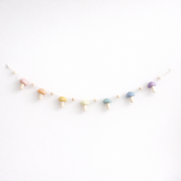 Felt Pastel Mushroom Garland