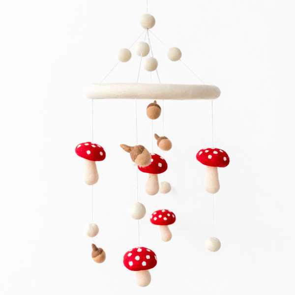 Felt Baby Mobile - Mushrooms and Acorns