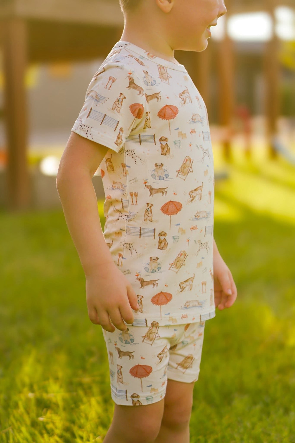 Baby Beach Pawty 2pc Bamboo Pajamas - Cute and comfy sleepsuits for little ones, perfect for summer nights.