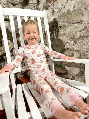 Sweet Dreams Pumpkin Set for babies, cozy bedding for peaceful sleep, shown from angle 2.