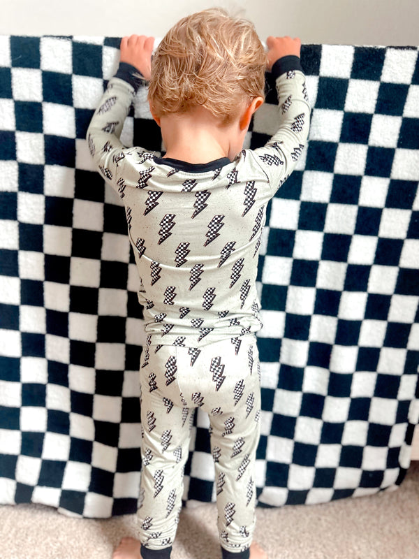 "Strike All Night Set baby bedding for peaceful sleep, shown from angle 6."