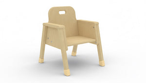 Toddler chair with 6" seat height, angled view showcasing its design and suitability for young children.