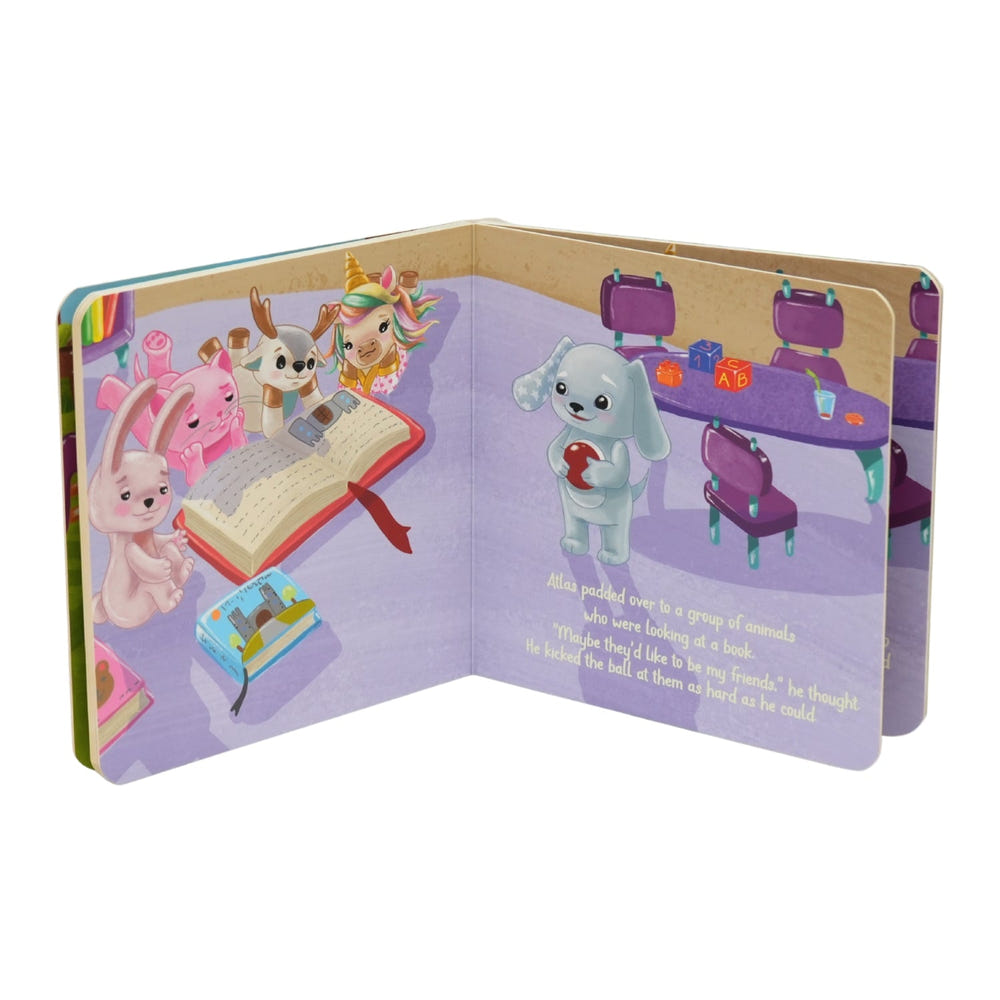 Atlas Puppy Board Book - Colorful children's board book featuring adorable puppy illustrations for early readers.
